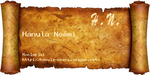 Hanula Noémi névjegykártya